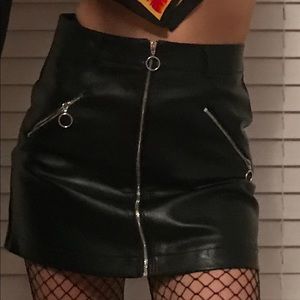 Leather BID DAY Mini Skirt